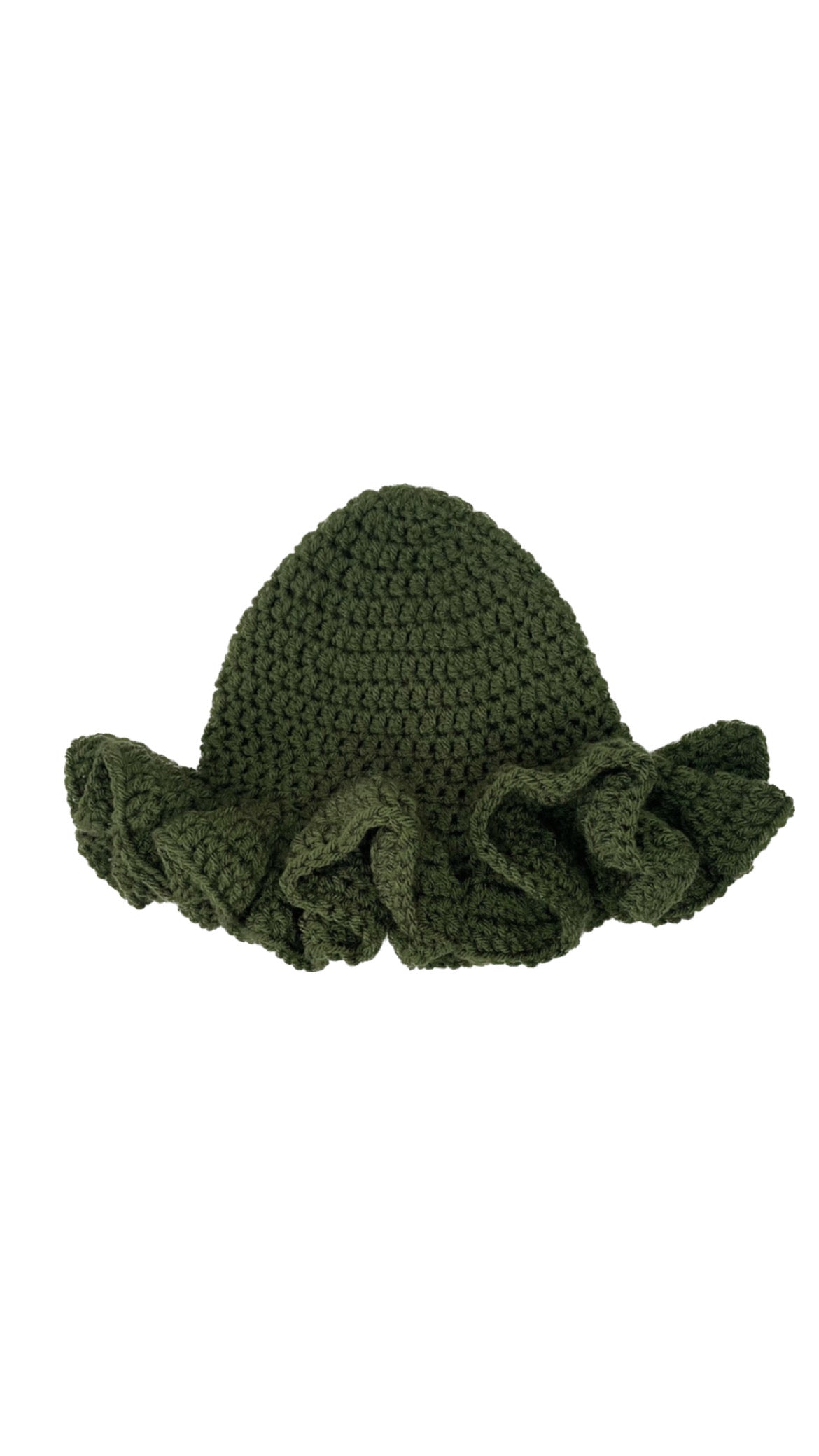 OLIVE GREEN Ruffle Hat