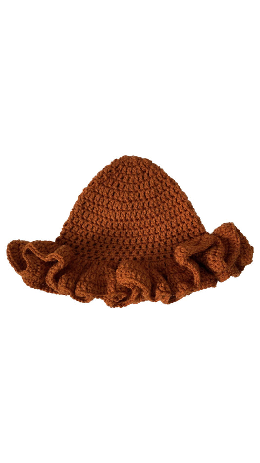 BURNT ORANGE Ruffle Hat
