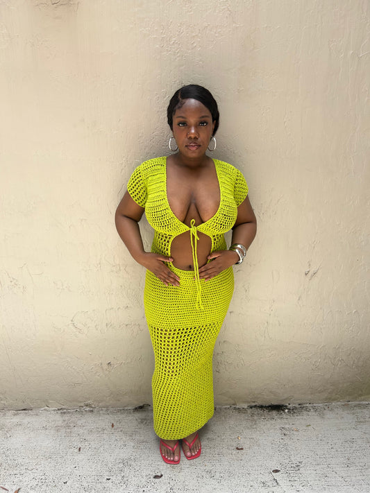 AMY crochet maxi dress