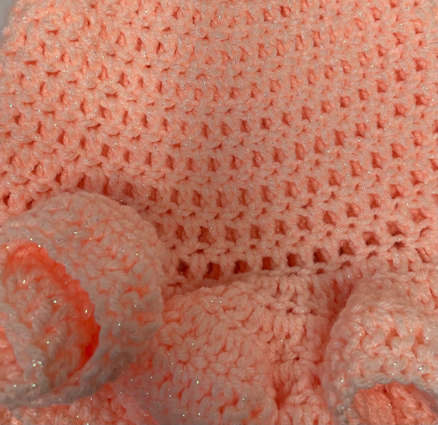 SPARKLY PEACH ruffle hat